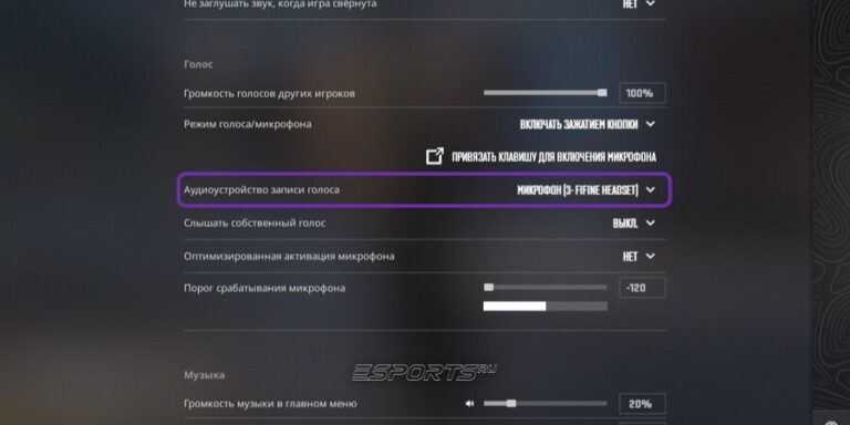 Выбран нужный микрофон в CS2