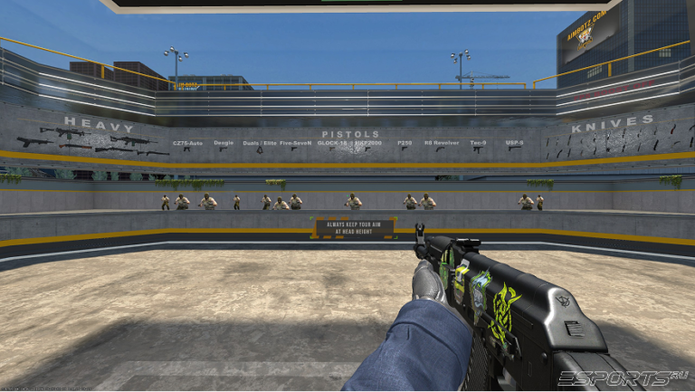 Пример того, как выглядит тренировка на Aim Botz – Aim Training