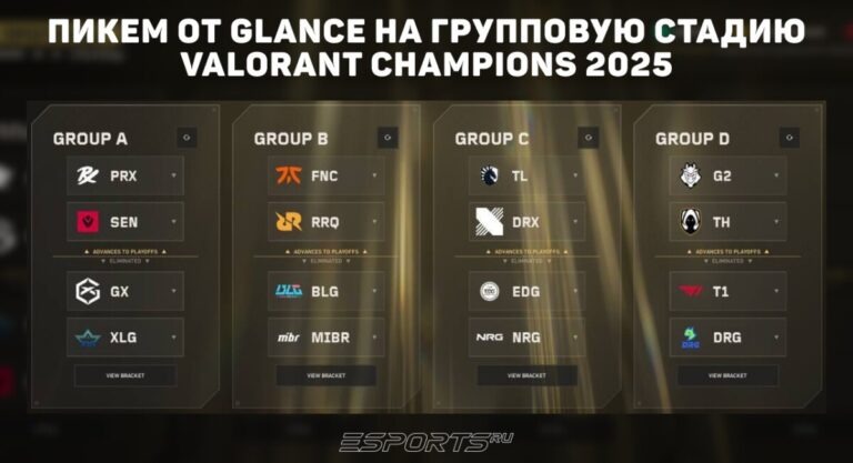 пикем прогноз Glance VALORANT Champions 2025 групповая стадия