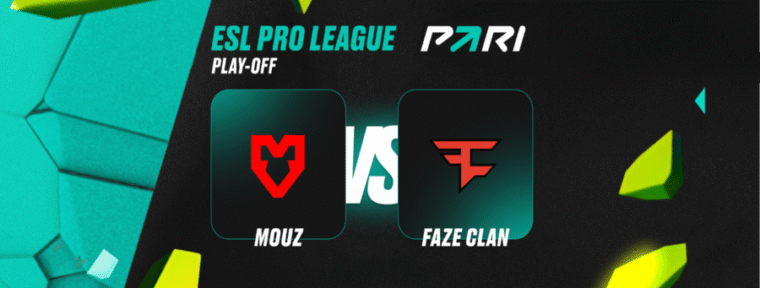 PARI: MOUZ победят FaZe в матче за третье место на ESL Pro League Season 22 по CS2